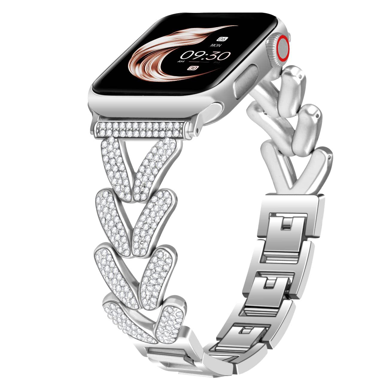 Rhinestone Wheat Link Band for Apple Watch Elegant Jewelry Style