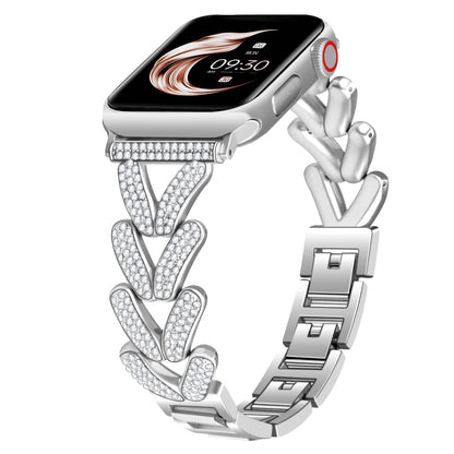 Rhinestone Wheat Link Band for Apple Watch Elegant Jewelry Style