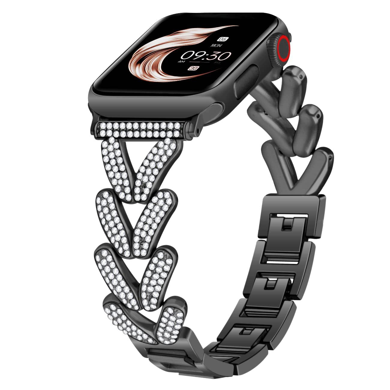 Rhinestone Wheat Link Band for Apple Watch Elegant Jewelry Style