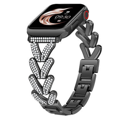 Rhinestone Wheat Link Band for Apple Watch Elegant Jewelry Style