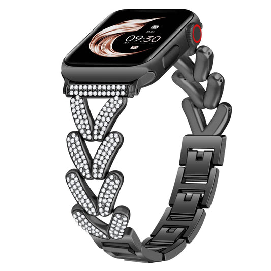 Rhinestone Wheat Link Band for Apple Watch Elegant Jewelry Style