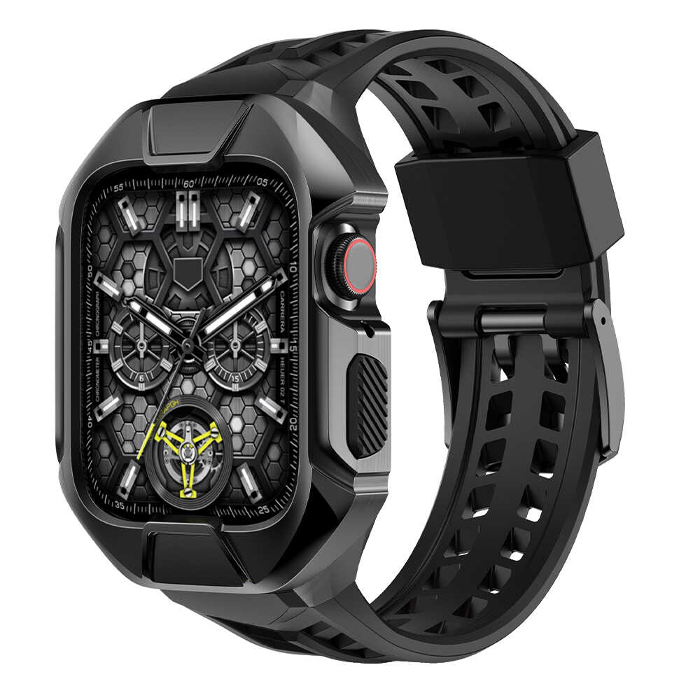 Rugged Silicone Band for Apple Watch with Armor Case.