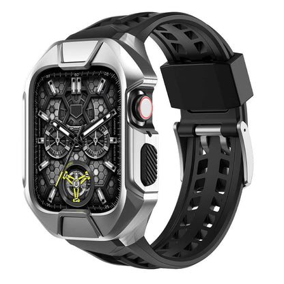 Rugged Silicone Band for Apple Watch with Armor Case.
