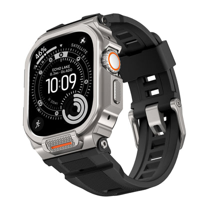 Rugged Silicone Band with Metal Case Combo for Apple Watch 49mm