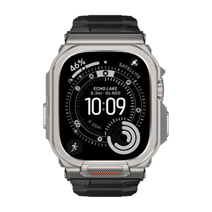 Rugged Silicone Band with Metal Case Combo for Apple Watch 49mm