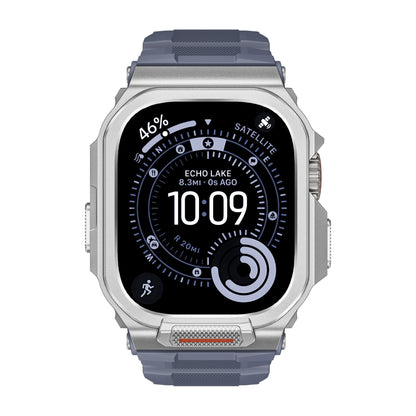 Rugged Silicone Band with Metal Case Combo for Apple Watch 49mm