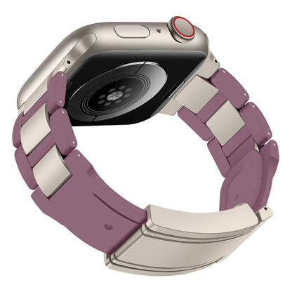 T-Type Magnetic Snap Stainless Steel Silicone Band For Apple Watch