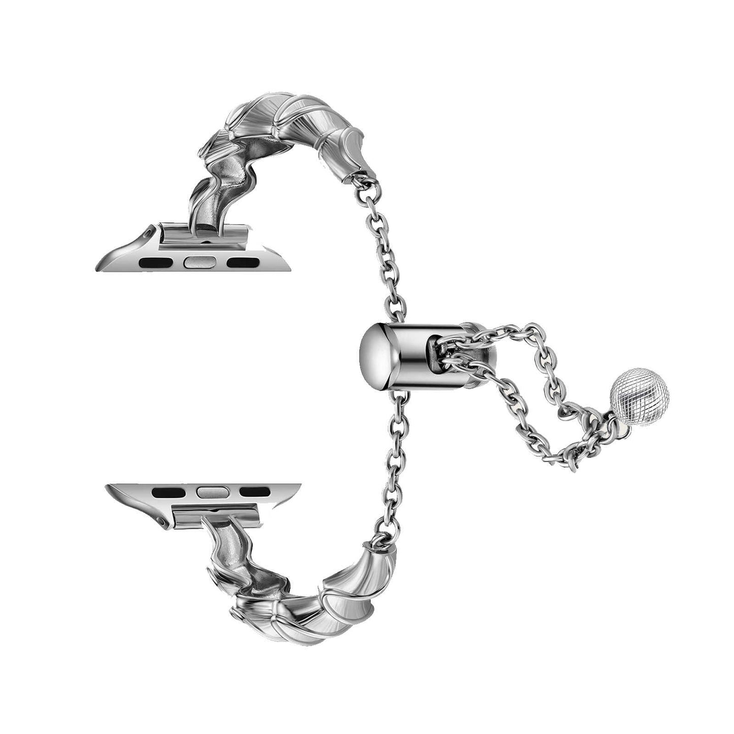Sculpted Wave Metal Band for Apple Watch Elegant Bracelet Strap