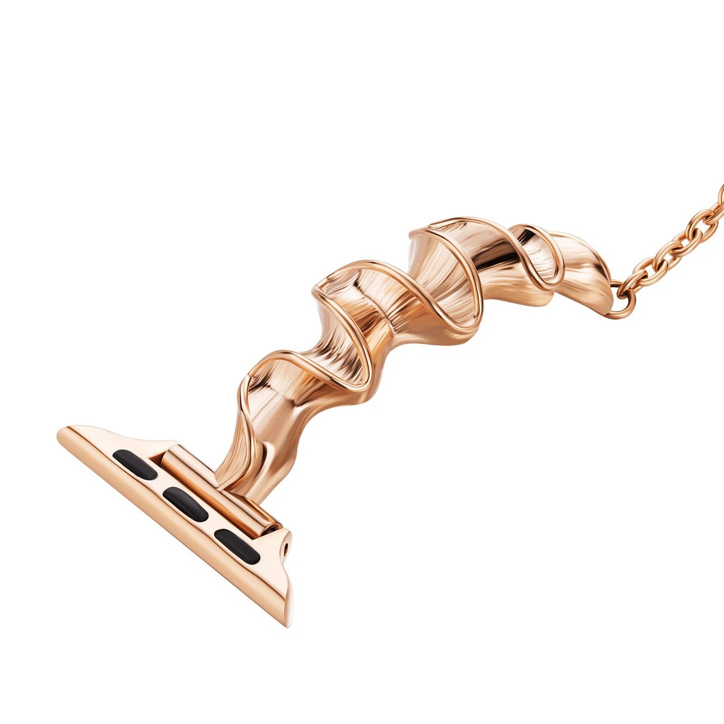 Sculpted Wave Metal Band for Apple Watch Elegant Bracelet Strap