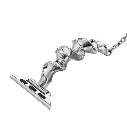 Sculpted Wave Metal Band for Apple Watch Elegant Bracelet Strap