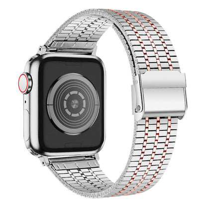 Seven-Bead Stainless Steel Band with Double Safety Clasp for Apple Watch
