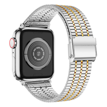 Seven-Bead Stainless Steel Band with Double Safety Clasp for Apple Watch