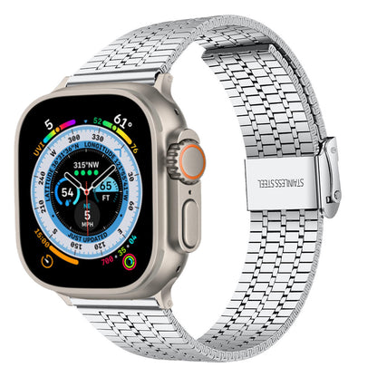 Seven-Bead Stainless Steel Band with Double Safety Clasp for Apple Watch