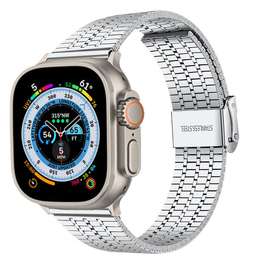 Seven-Bead Stainless Steel Band with Double Safety Clasp for Apple Watch