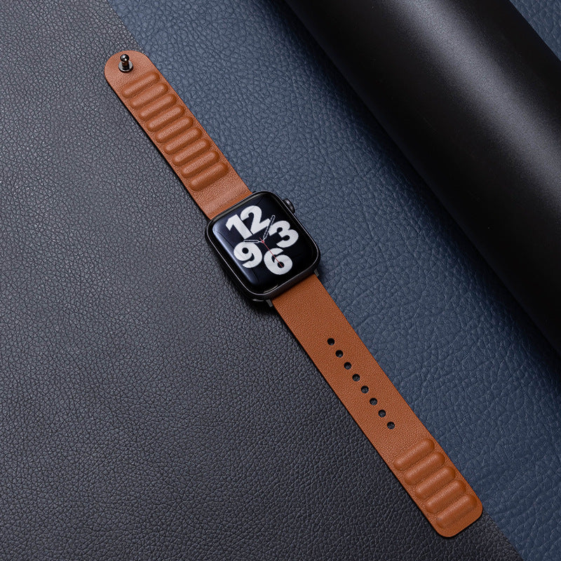 Single-Stud Magnetic Leather Band for Apple Watch