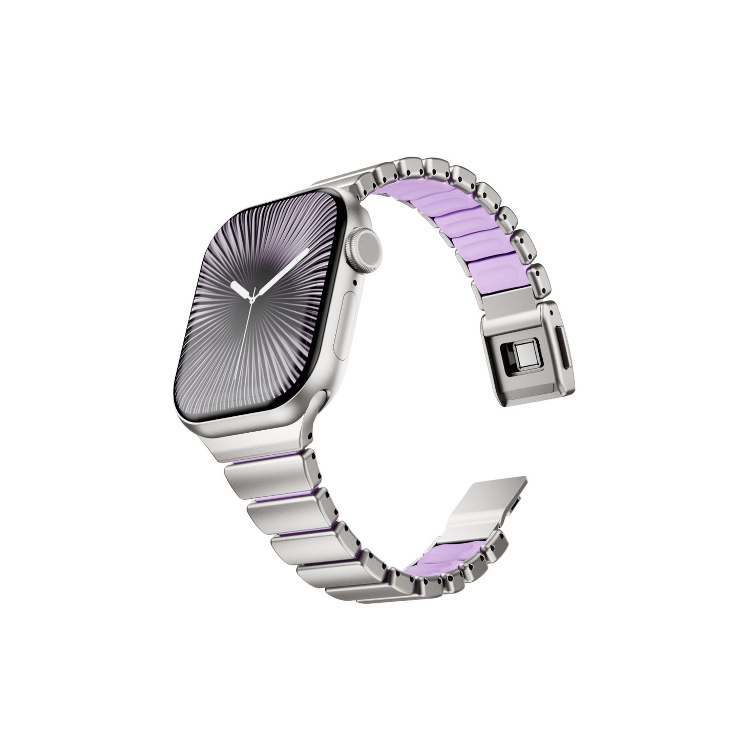 Slim Metal Band for Apple Watch – Elegant Link Strap with Silicone Comfort