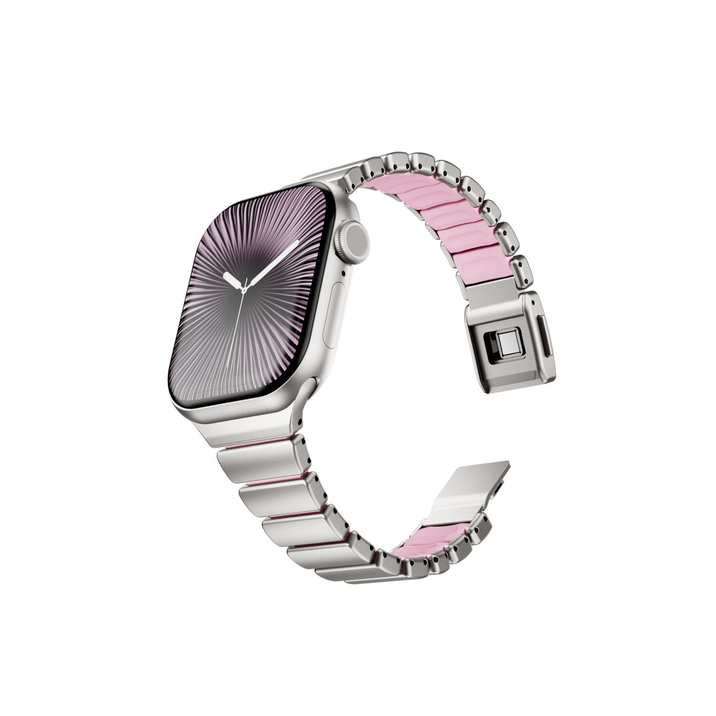 Slim Metal Band for Apple Watch – Elegant Link Strap with Silicone Comfort