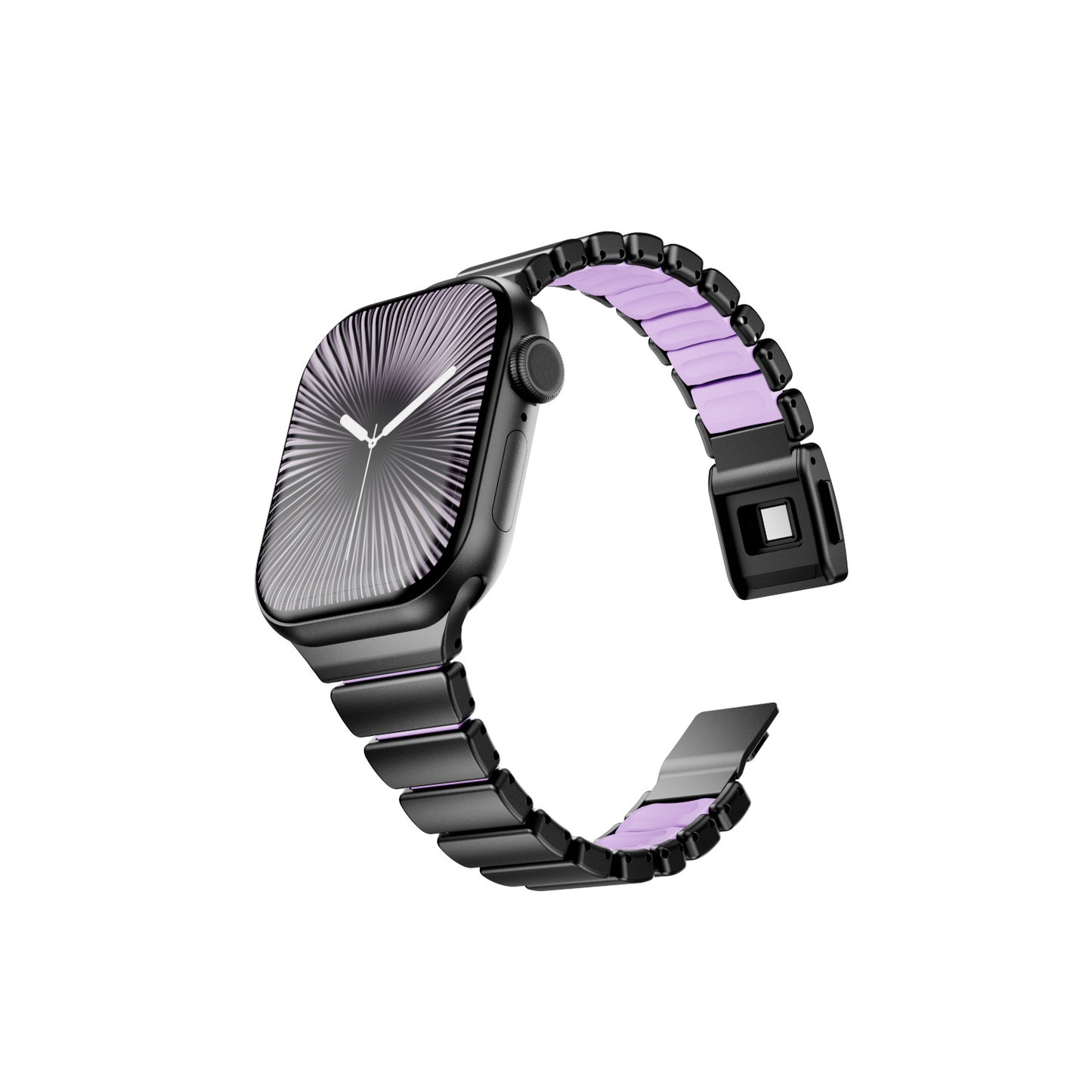 Slim Metal Band for Apple Watch – Elegant Link Strap with Silicone Comfort