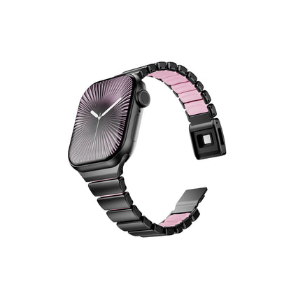 Slim Metal Band for Apple Watch – Elegant Link Strap with Silicone Comfort