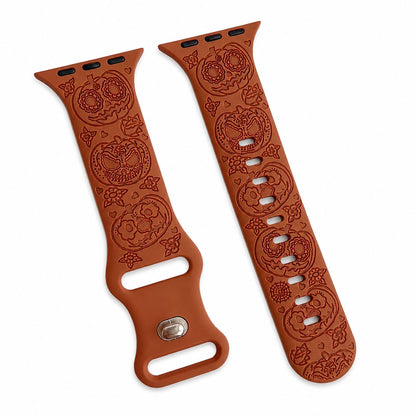 Spooky Pumpkin 3D Engraved Silicone Band for Apple Watch
