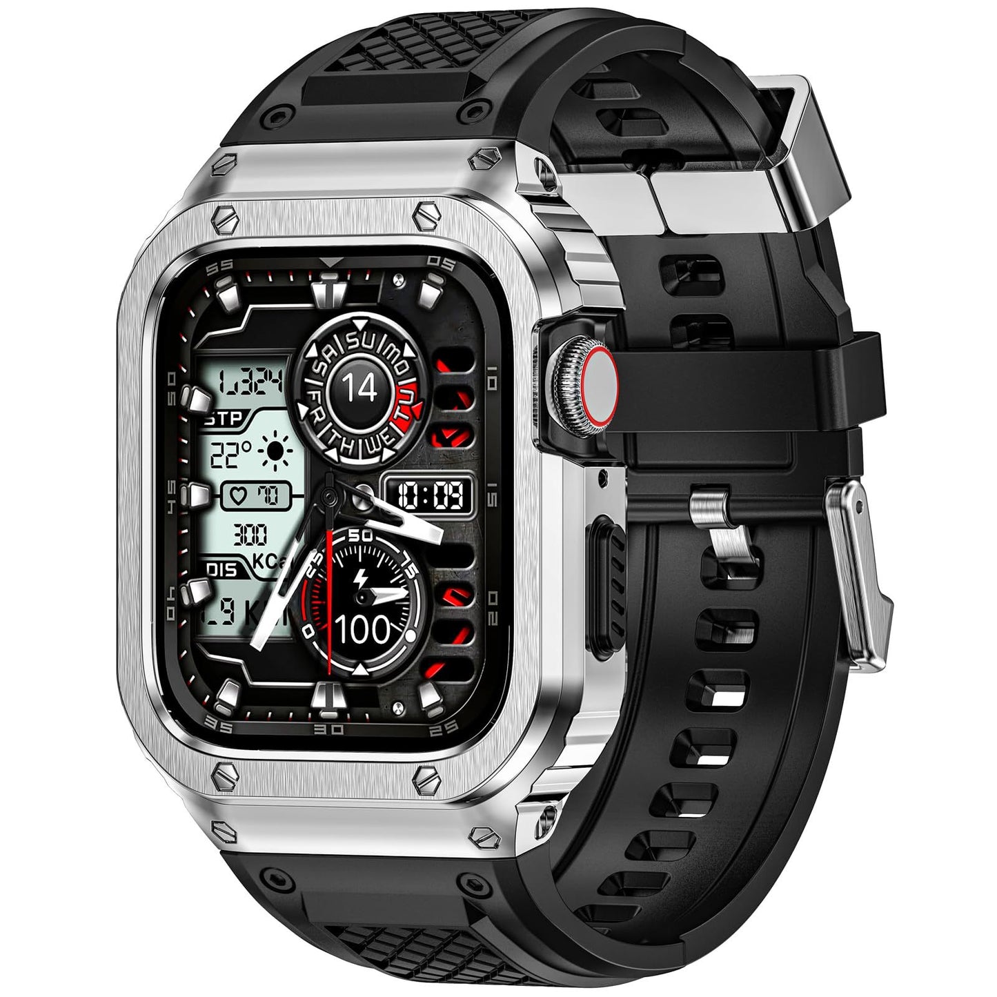 Stainless Steel Armor Case with Silicone Band for Apple Watch