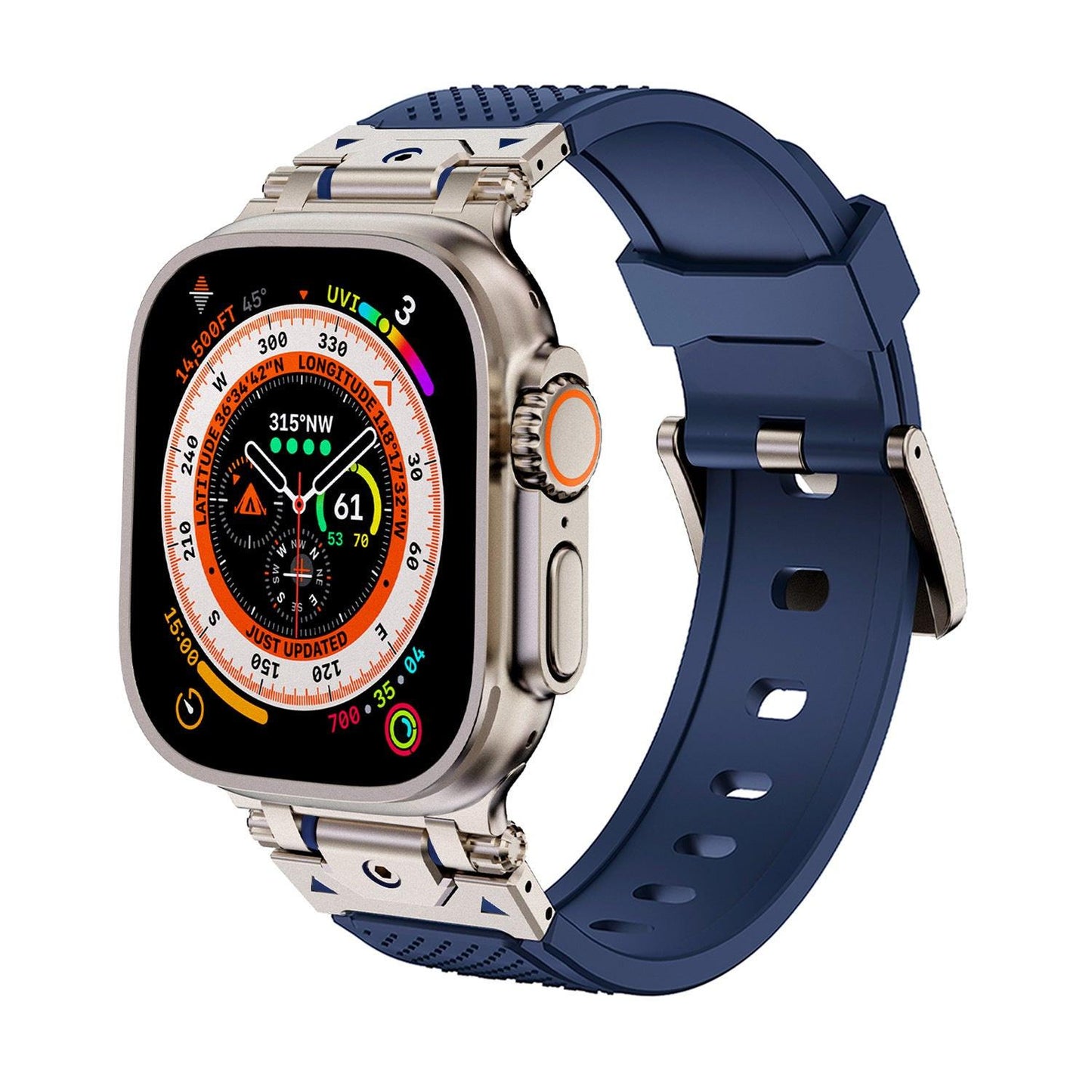 Stainless Steel Connector TPU Band for Apple Watch