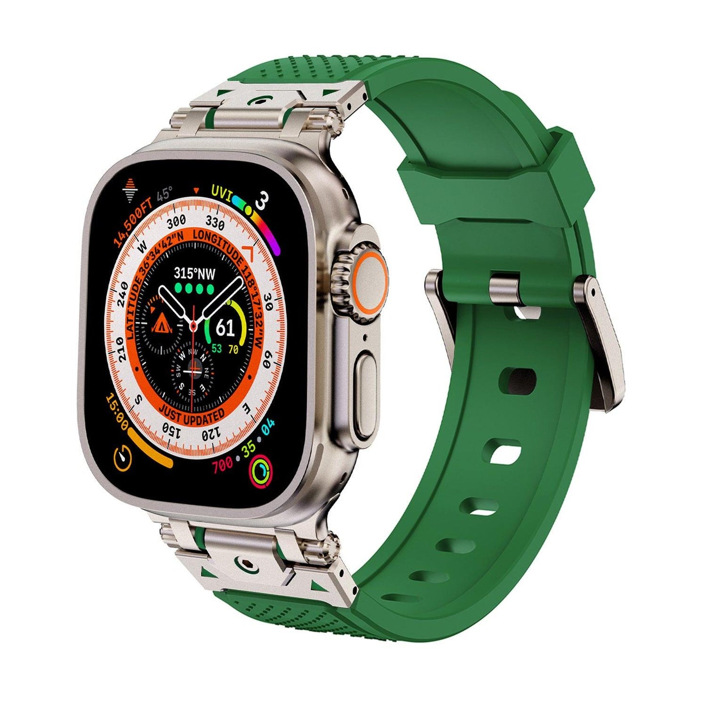 Stainless Steel Connector TPU Band for Apple Watch