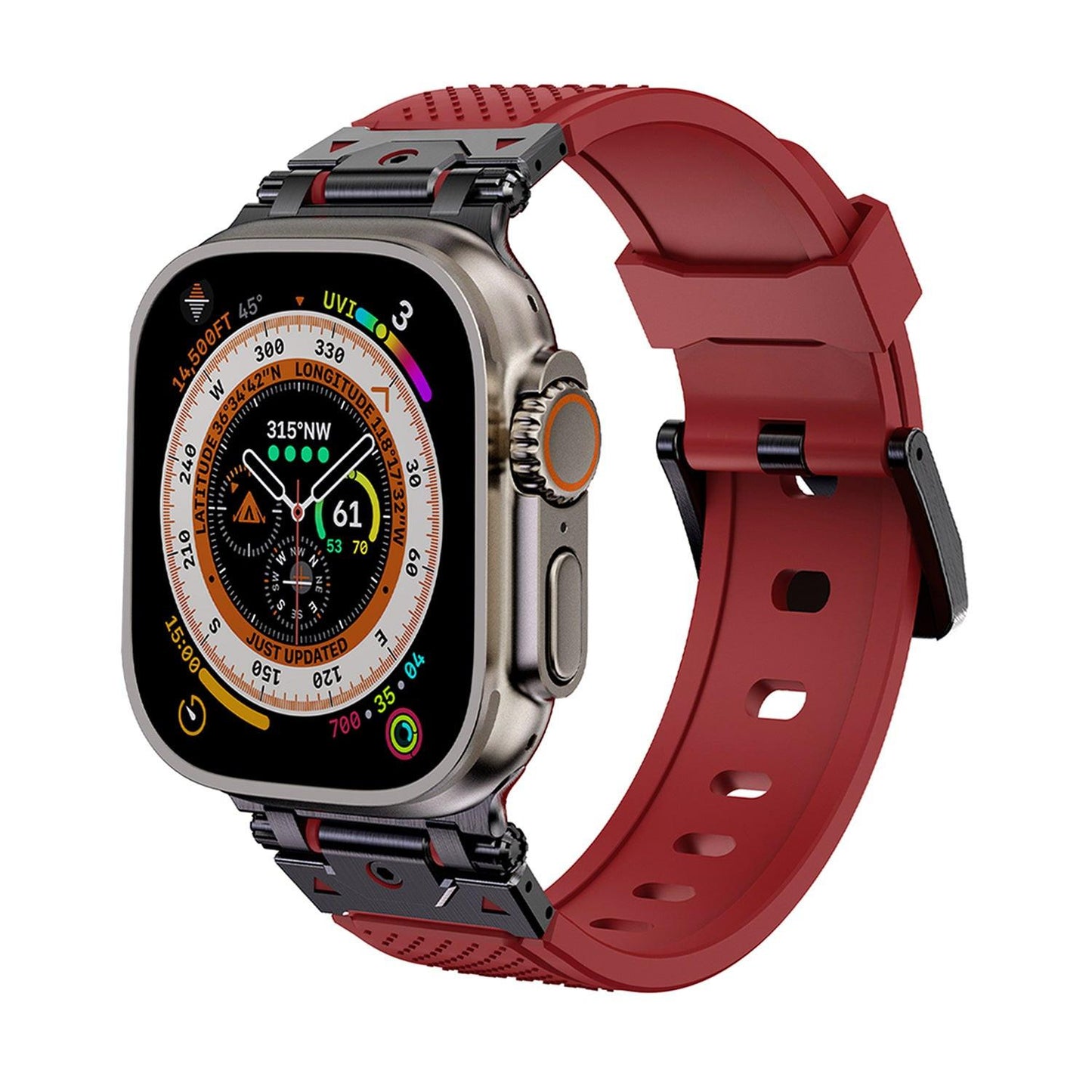 Stainless Steel Connector TPU Band for Apple Watch