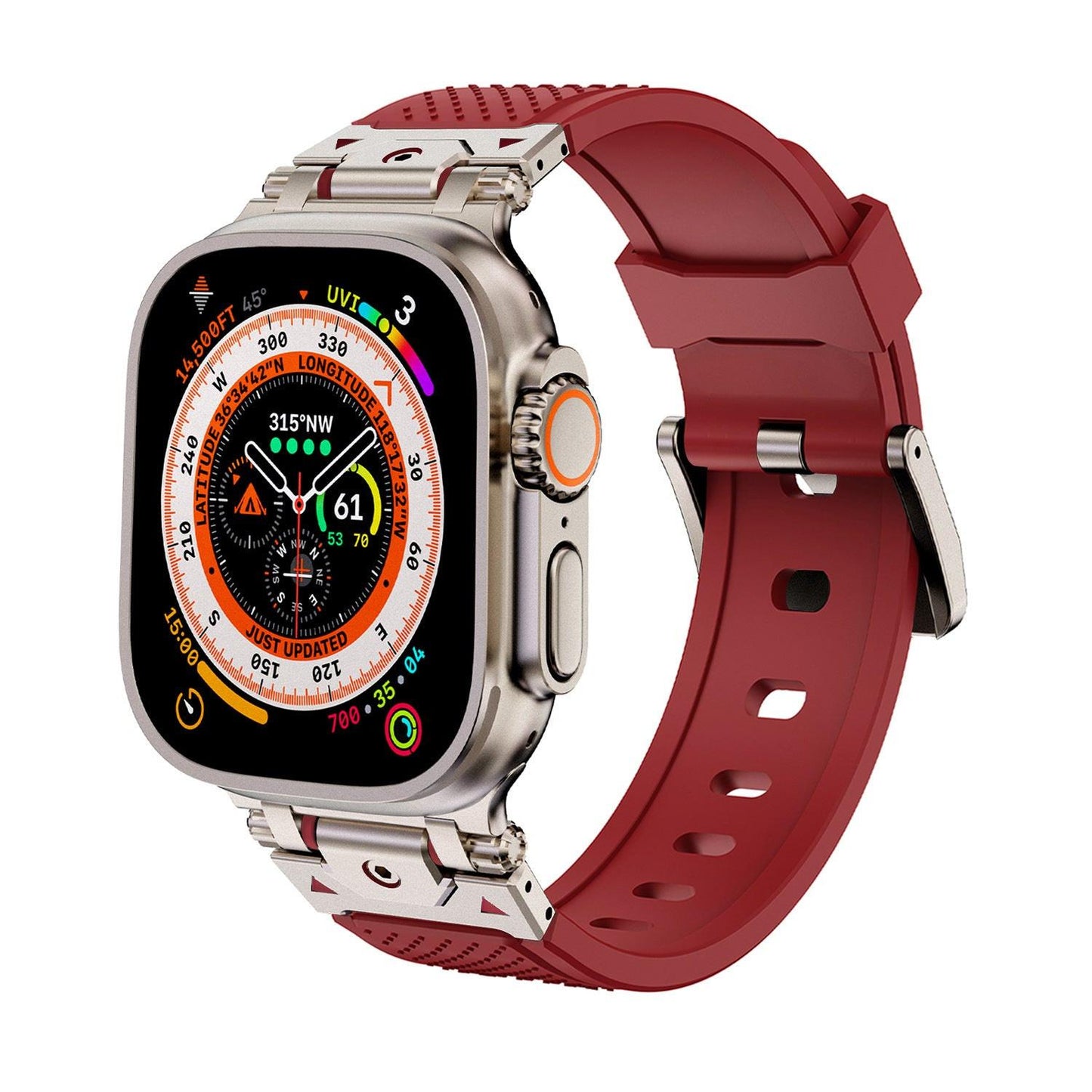 Stainless Steel Connector TPU Band for Apple Watch