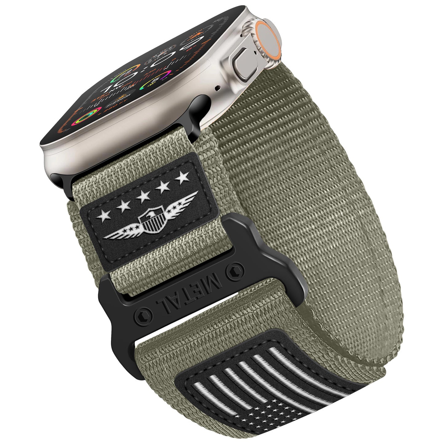 Tactical Nylon Band for Apple Watch Ultra – Rugged Outdoor Sport Strap