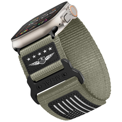 Tactical Nylon Band for Apple Watch Ultra – Rugged Outdoor Sport Strap