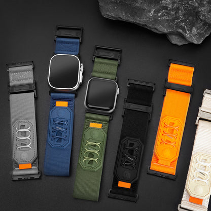 Tactical Nylon Loop Band for Apple Watch Rugged Outdoor Strap