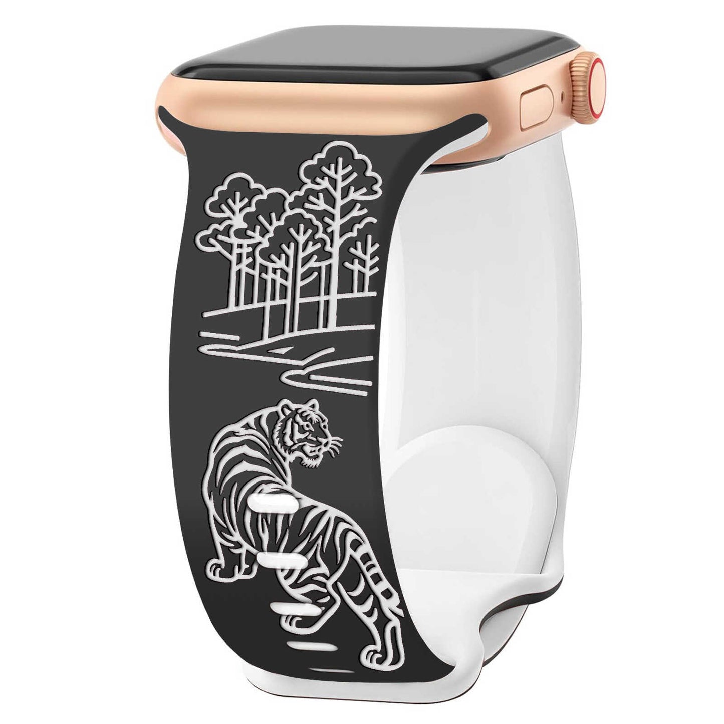 Tiger Forest Engraved Band for Apple Watch.