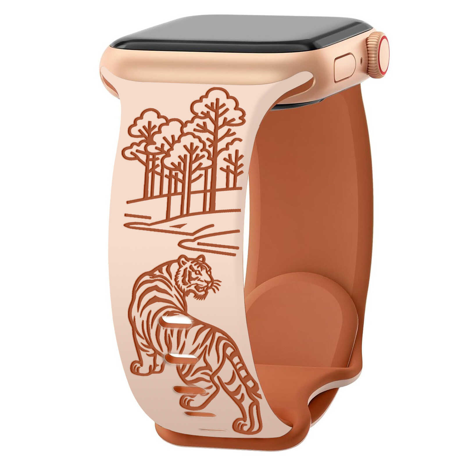 Tiger Forest Engraved Band for Apple Watch.