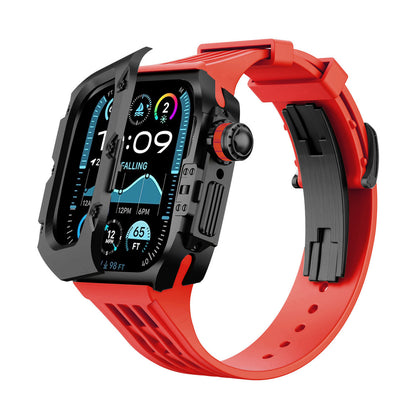 Titanium DLC Armor Case with Fluoroelastomer Band for Apple Watch