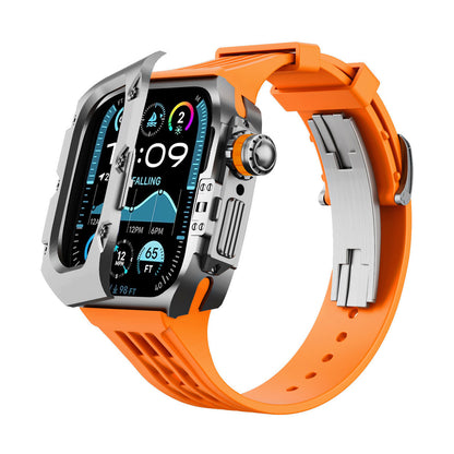 Titanium DLC Armor Case with Fluoroelastomer Band for Apple Watch