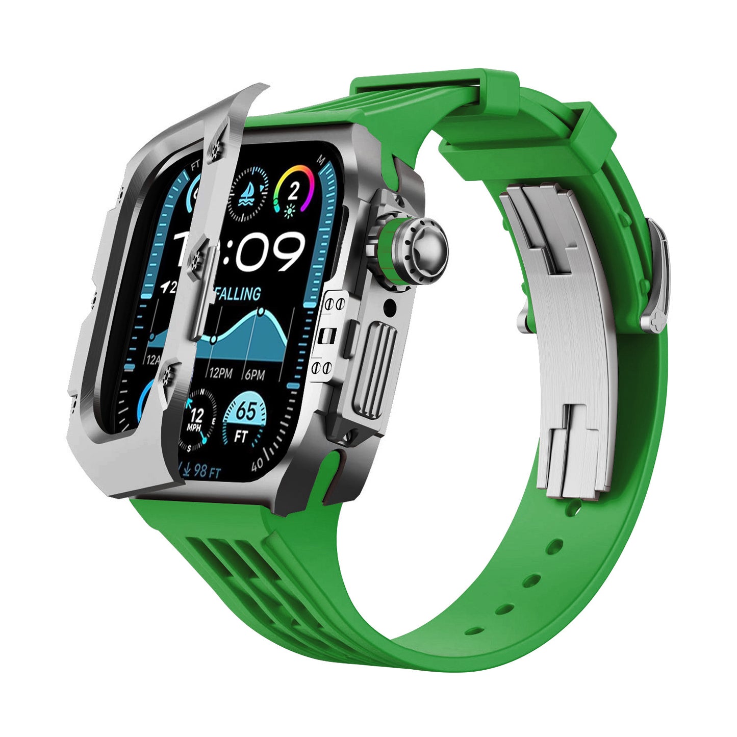Titanium DLC Armor Case with Fluoroelastomer Band for Apple Watch
