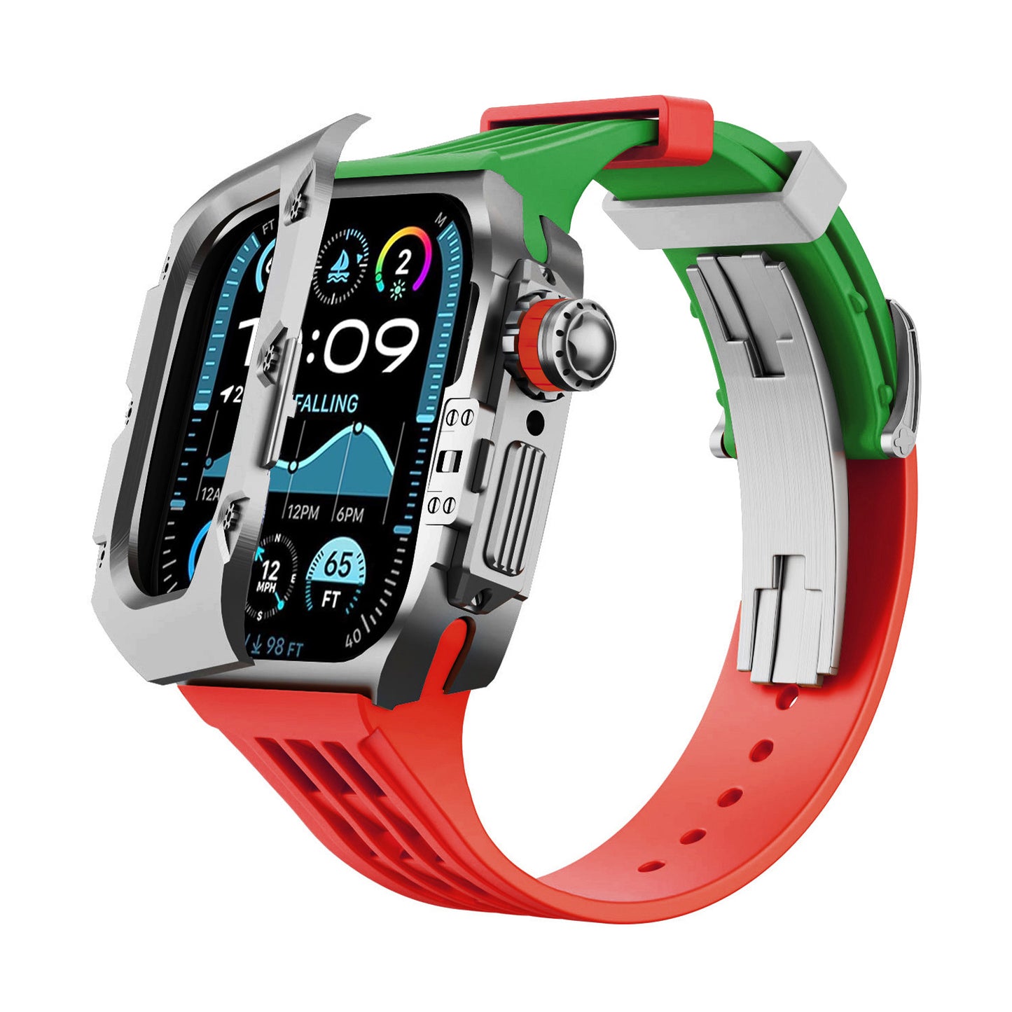 Titanium DLC Armor Case with Fluoroelastomer Band for Apple Watch