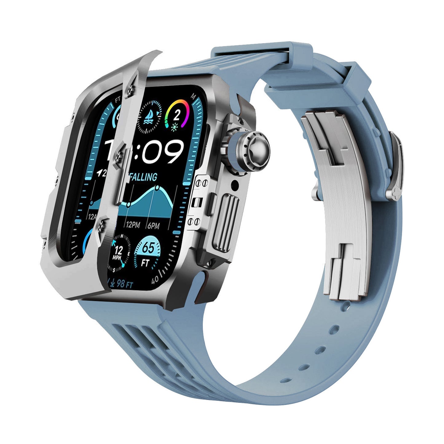 Titanium DLC Armor Case with Fluoroelastomer Band for Apple Watch