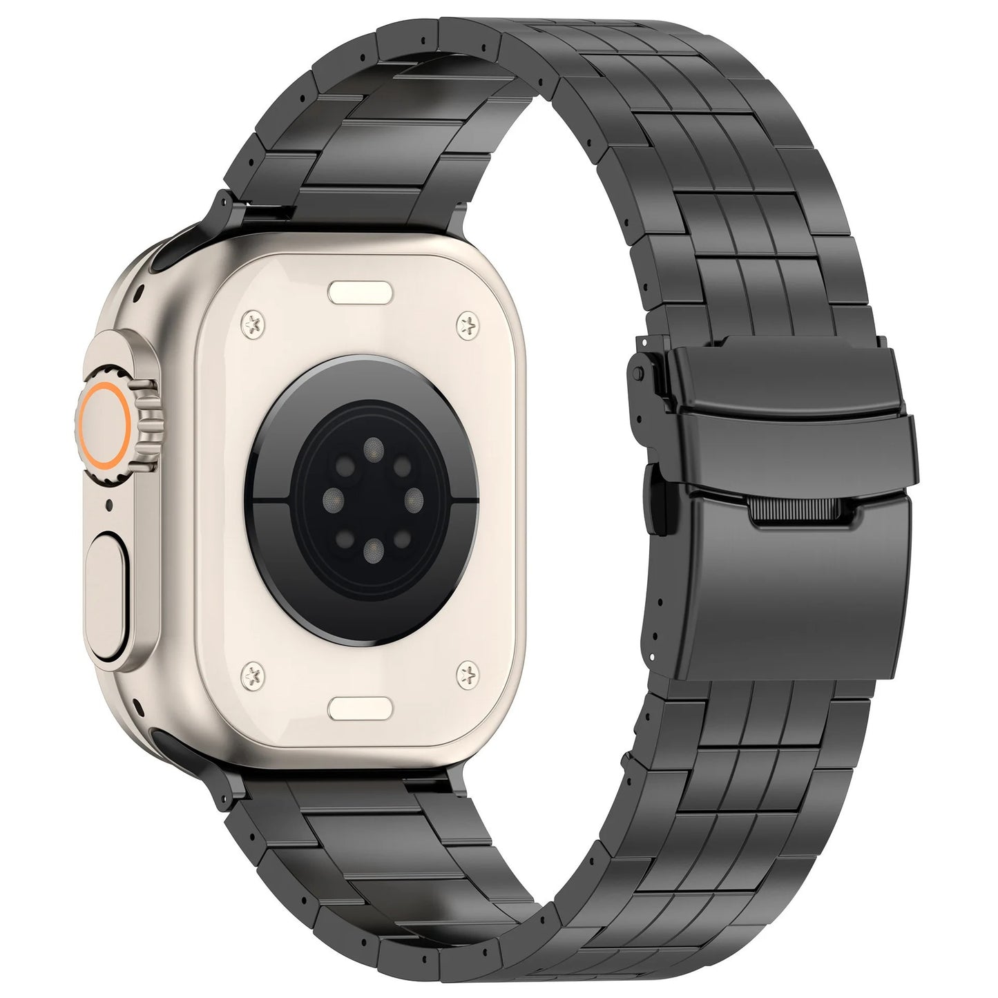 Titanium Metal Link Band for Apple Watch with Butterfly Clasp