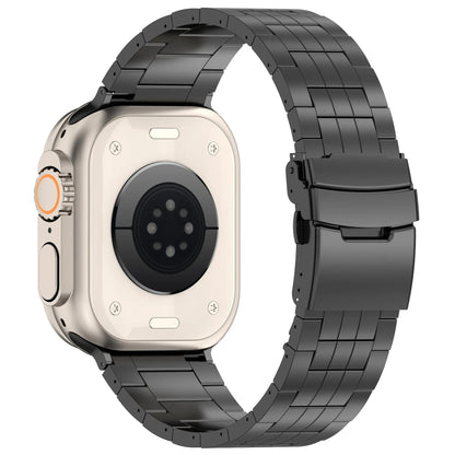 Titanium Metal Link Band for Apple Watch with Butterfly Clasp