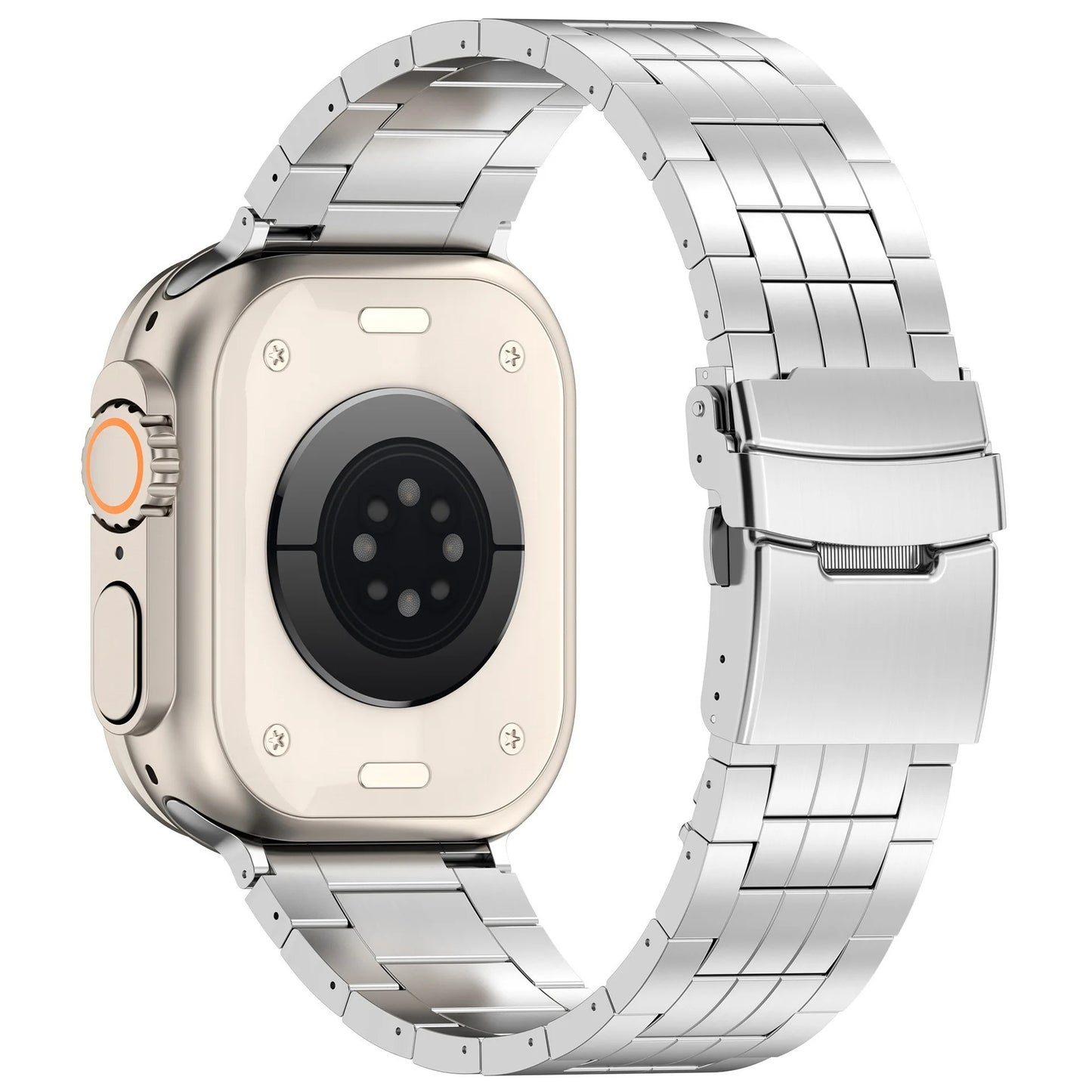 Titanium Metal Link Band for Apple Watch with Butterfly Clasp