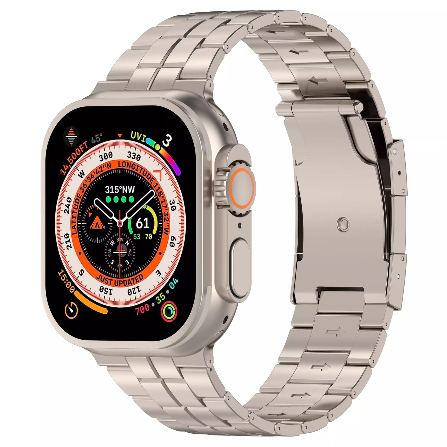 Titanium Square-Link Armor Band for Apple Watch