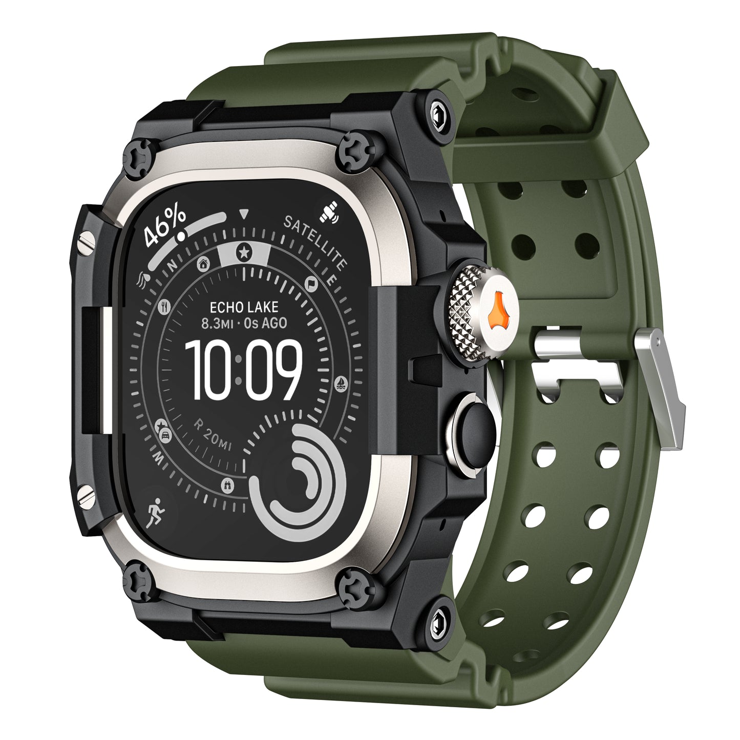 Tool-Style Integrated Silicone Band for Apple Watch
