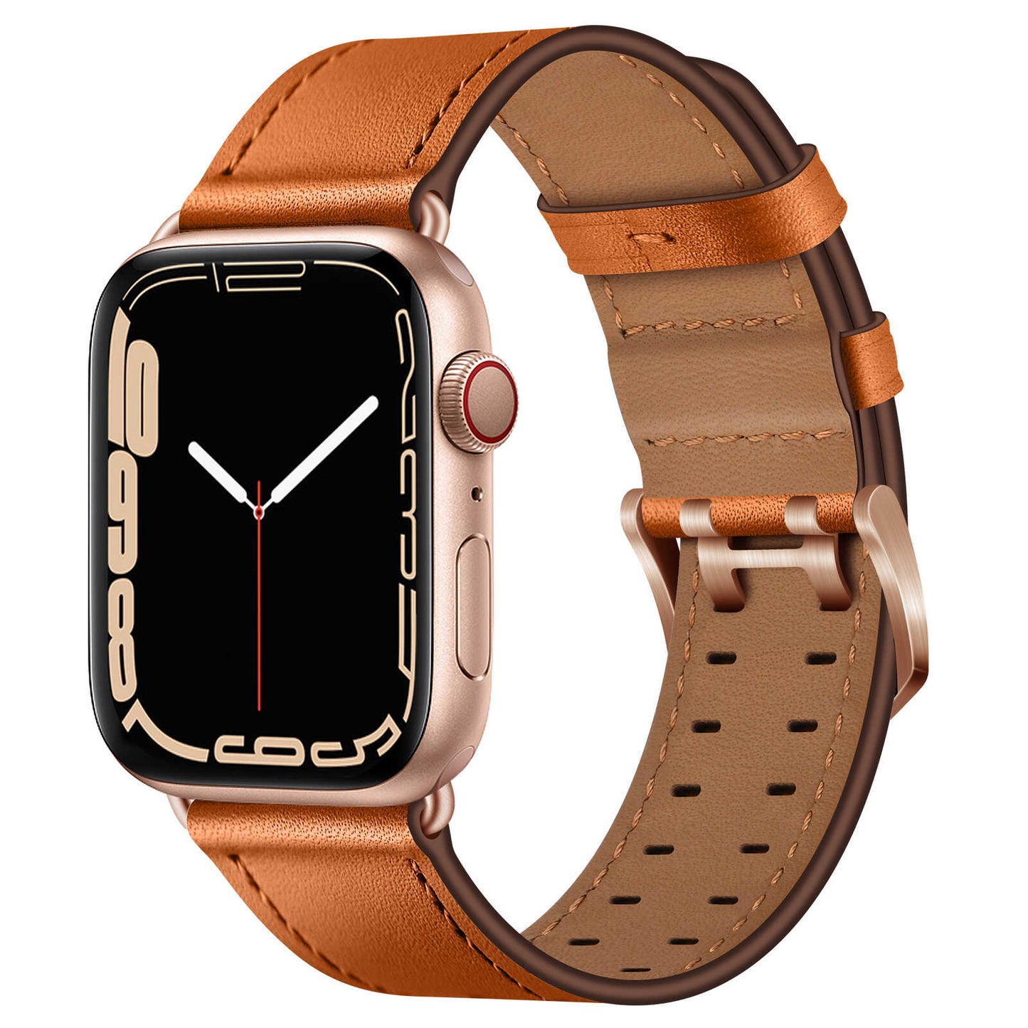 Top Grain Leather Band for Apple Watch Classic Pin Buckle Elegant Strap