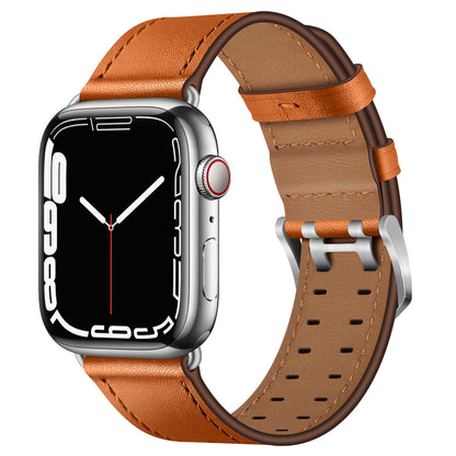 Top Grain Leather Band for Apple Watch Classic Pin Buckle Elegant Strap