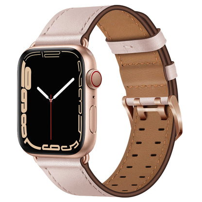 Top Grain Leather Band for Apple Watch Classic Pin Buckle Elegant Strap