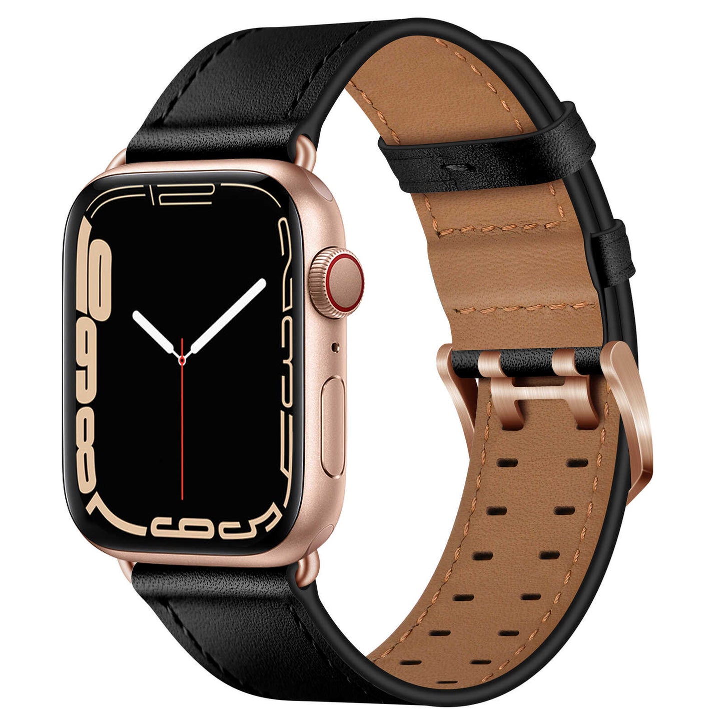 Top Grain Leather Band for Apple Watch Classic Pin Buckle Elegant Strap