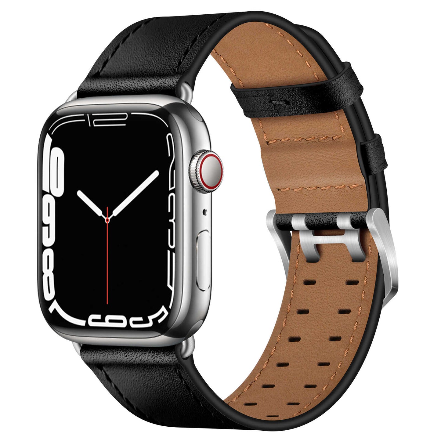 Top Grain Leather Band for Apple Watch Classic Pin Buckle Elegant Strap