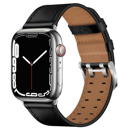 Top Grain Leather Band for Apple Watch Classic Pin Buckle Elegant Strap